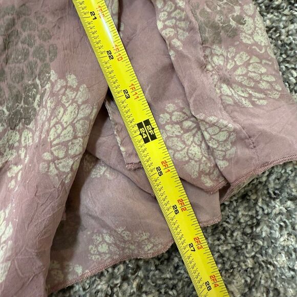 J Jill Silk Floral Wrap Boho Blouse Top Flutter Tunic Paisley Medium M - Picture 6 of 7